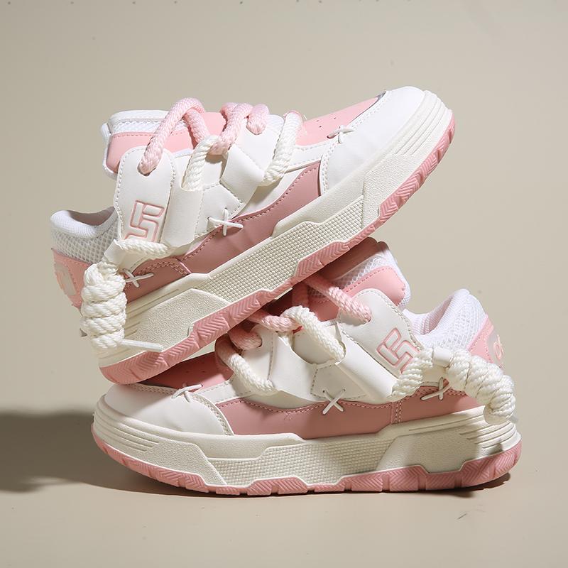 Nowe Damskie Buty Moda Sneakersy na Platformie Panie Wiosenne Płaskie Buty na Grubej Podeszwie Codzienne Buty do Biegania dla Kobiety