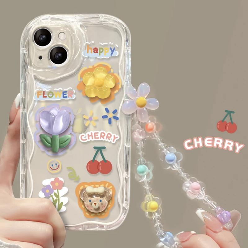 3D Flowers Animals With Bracelet New Phone Case For Infinix Hot Note Zero GT 50 40 30 Smart 9 Play Pro Plus Camon30 4G 5G Cover