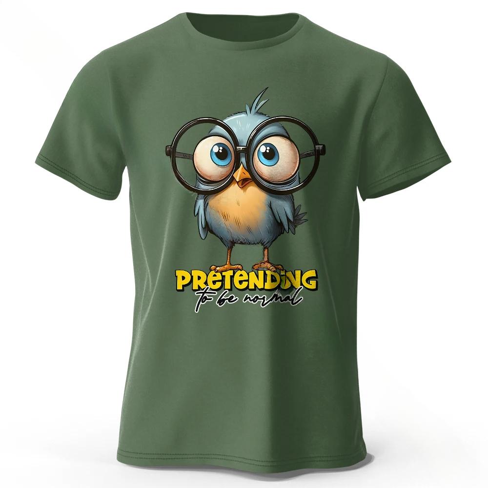 

Summer Round Neck 3D Cartoon Bird Printed Top Fashionable Casual Short Sleeved Children s Boy T-shirts 110 армия зеленый