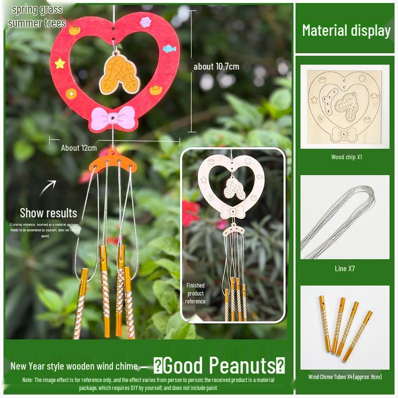 DIY Wooden Christmas Wind Chime Kit: Children's Painting & Decorating Ornament Gift