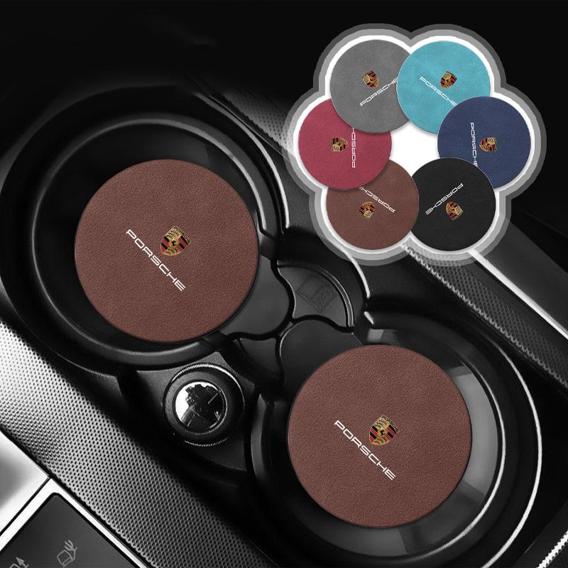 

1/2 шт. Автомобильные противоскользящие вставки-подстаканники Автоаксессуары для Porsche Boxster Cayenne Panamera Macan Cayman 911 918 996 917 991 2pcs чёрный