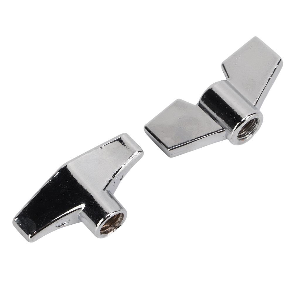 6PCS Metal Drum Set Wing Nuts Silver T Type Stand Nut Drum Set Accessories