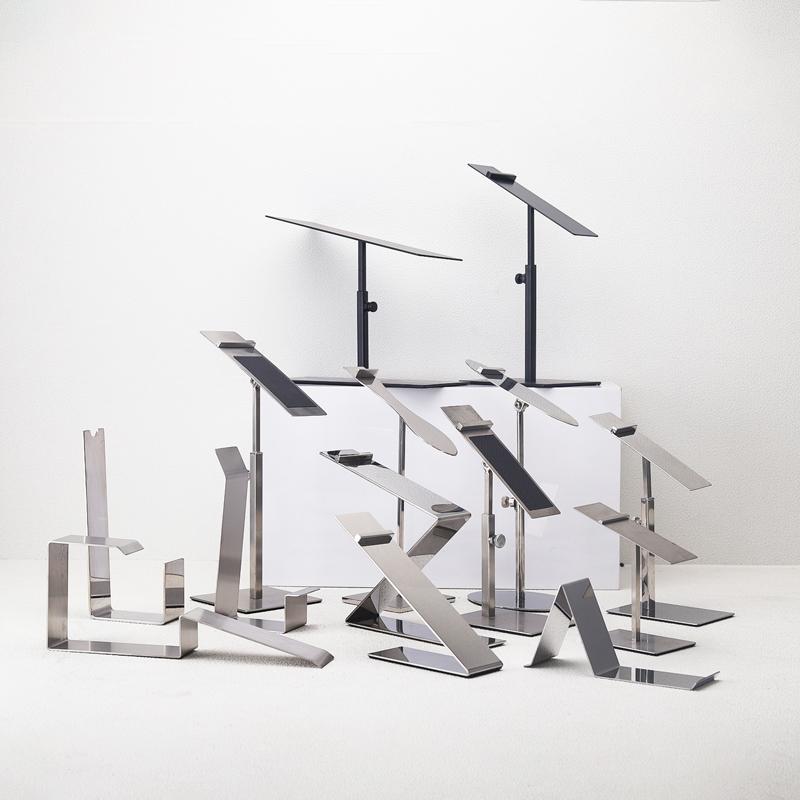 Shoe Display Stand,Risers Stand Countertop Adjustable Shoe Rack Retail Supplies Stainless Steel Shoe Display Shoe Rack