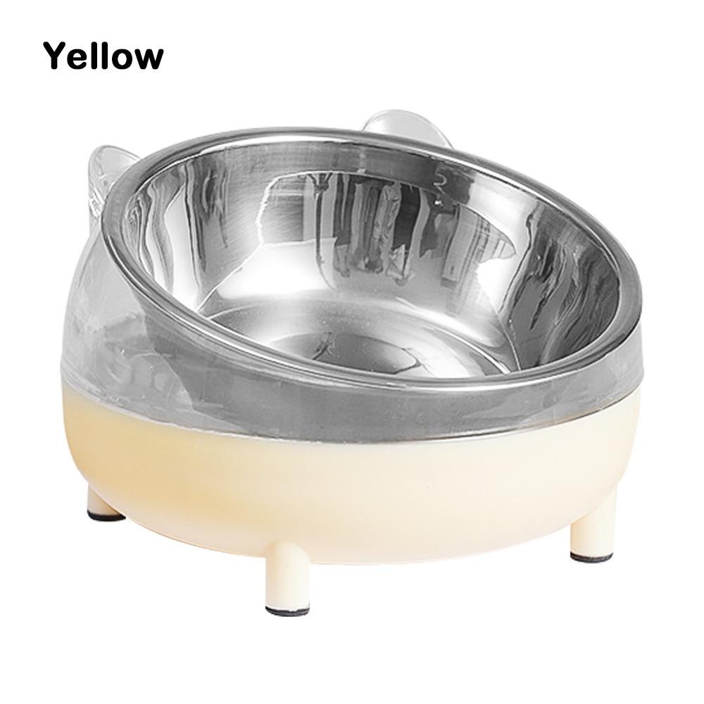 New Stainless Steel Elevated Cat Bowls Easy Clean Plastic Pet Drinking Dish Tilted Design Pet Feeding Dish Dog Feeding