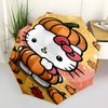 1pc Hello Kitty Pumpkin Umbrella Automatic Open/close, 8-Rib Durable Frame, Compact Folding Design, Ideal Birthday/Holiday Gift e1191A