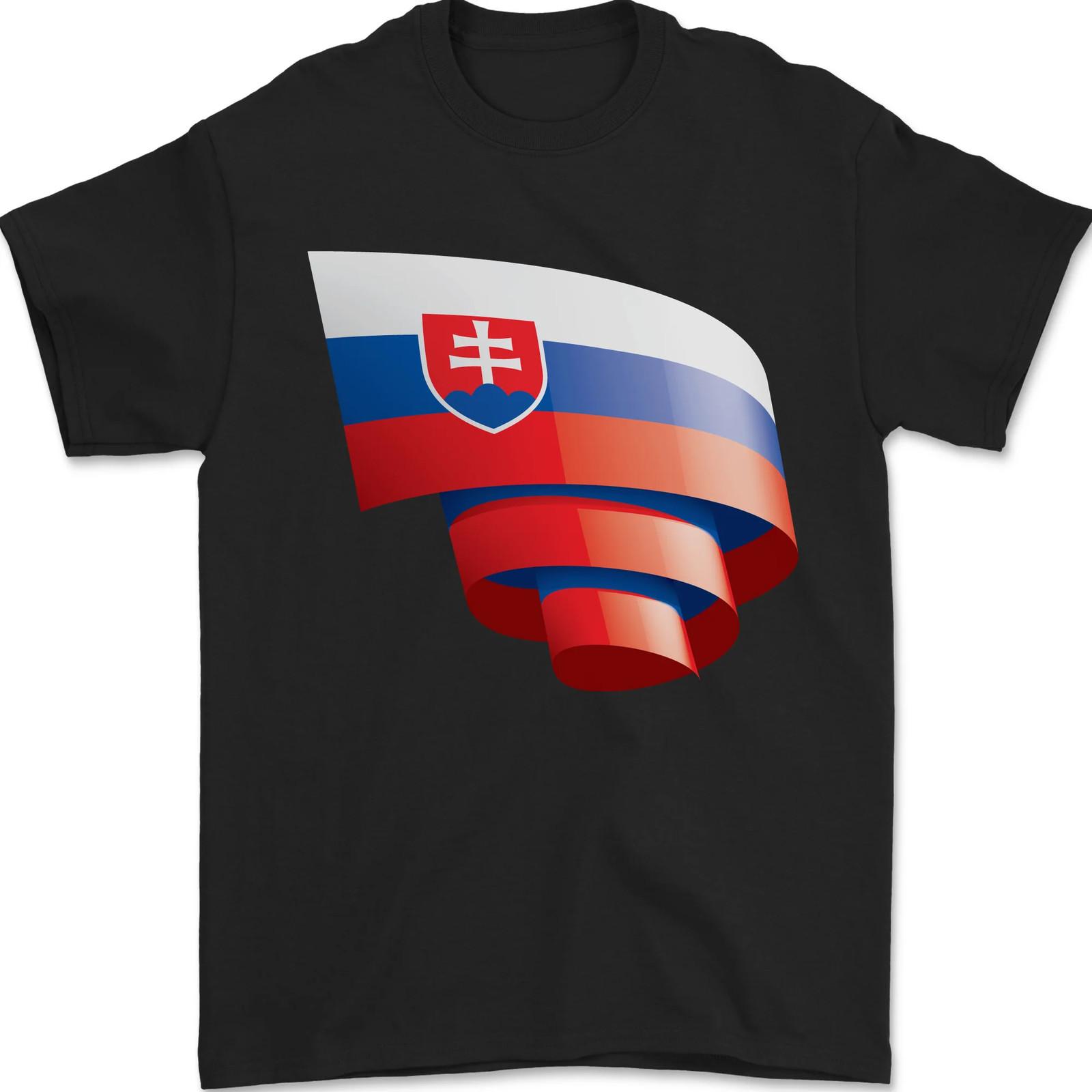 Curled Slovakia Flag Slovakia Day Football Mens T-Shirt 100% Cotton S разноцветный