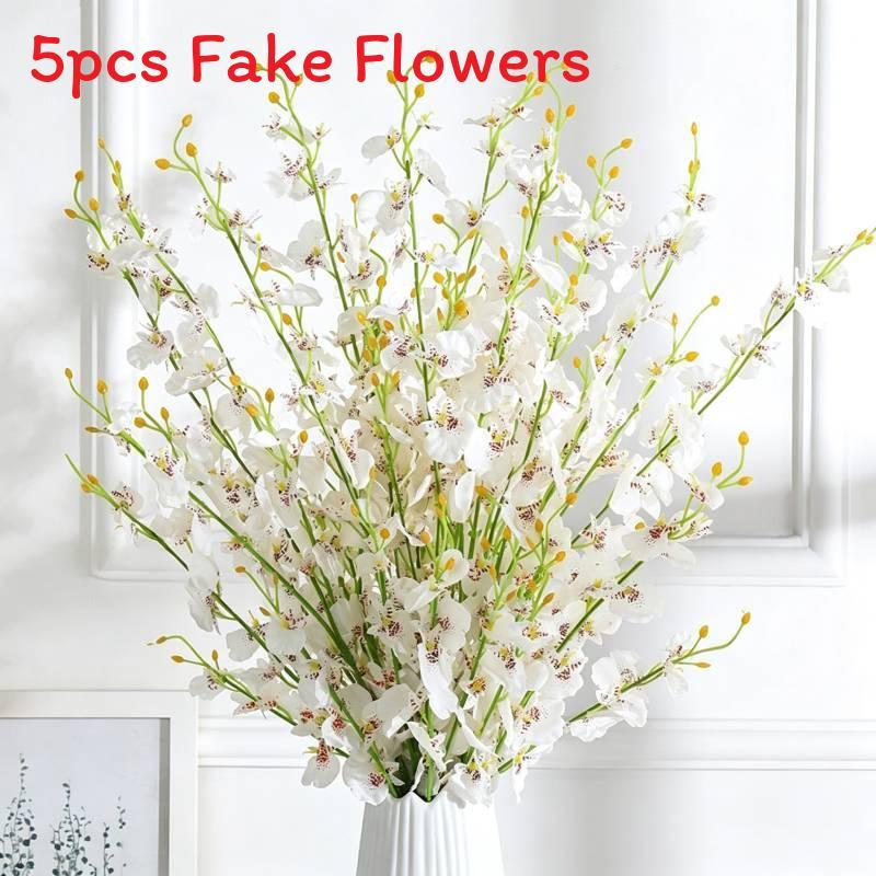 Phalaenopsis Orchid Artificial Flower Bouquet For Wedding Decor And Home Office Display