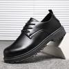 2026 Men's Casual Leather Shoes Spring Work Shoes  Anti-slip Fashionable All-match Black Shoes for Office Wear