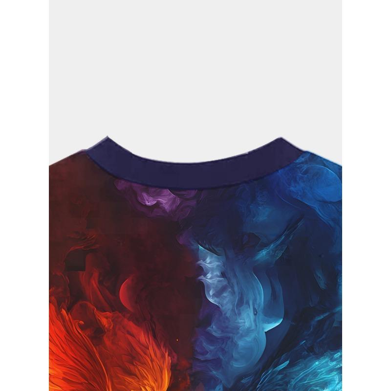Men's Dragon T-Shirt Fantasy Mythical Creature 3D Graphic Printed Short Sleeve Casual O-Neck Pullover Streetwear Harajuku Tee Tops Male Clothing
