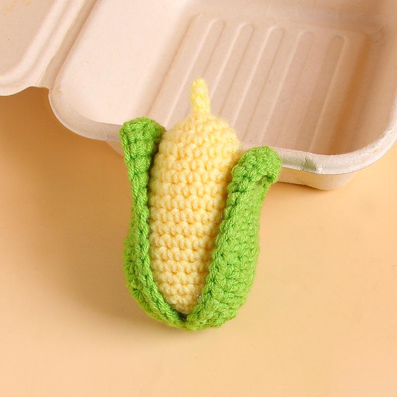 Charming Crochet Fruit Keychain: Persimmon & Strawberry Wool Pendants