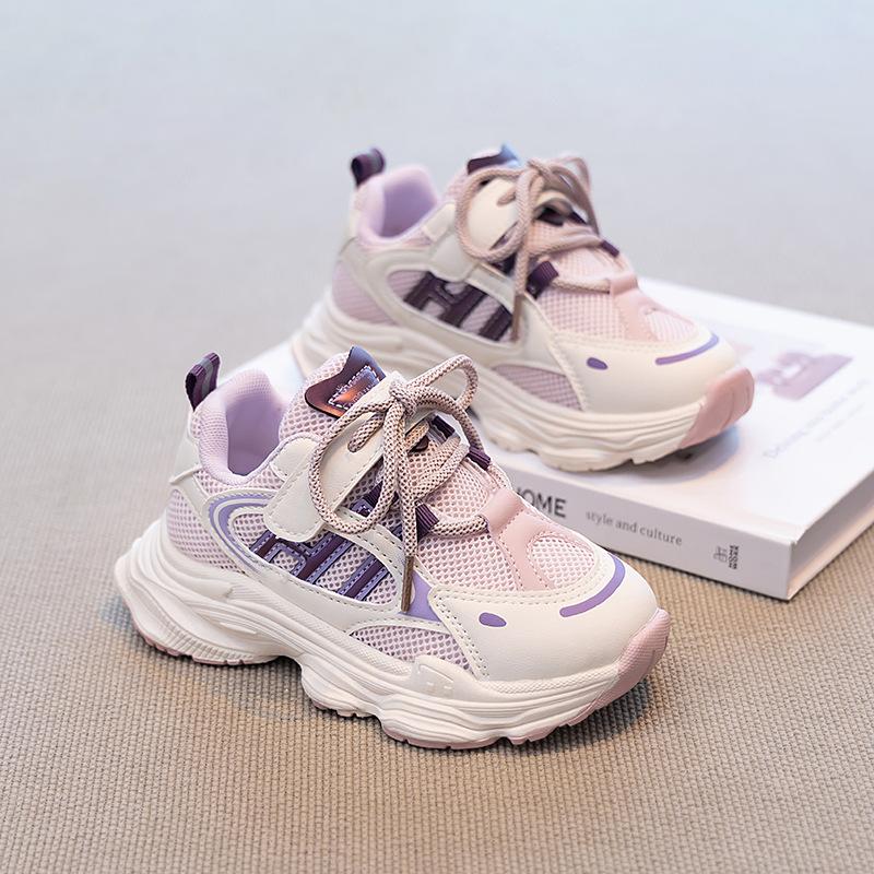 Girls Mesh Sneakers Spring and Autumn 2025 New Boys Breathable Casual Shoes Medium and Older Children's Mesh Shoes Children's Dad Shoes