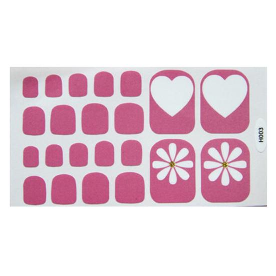 Heart Moon Leaf Waterproof Toe Nail Stickers Full Cover Decals Adhesive Wraps