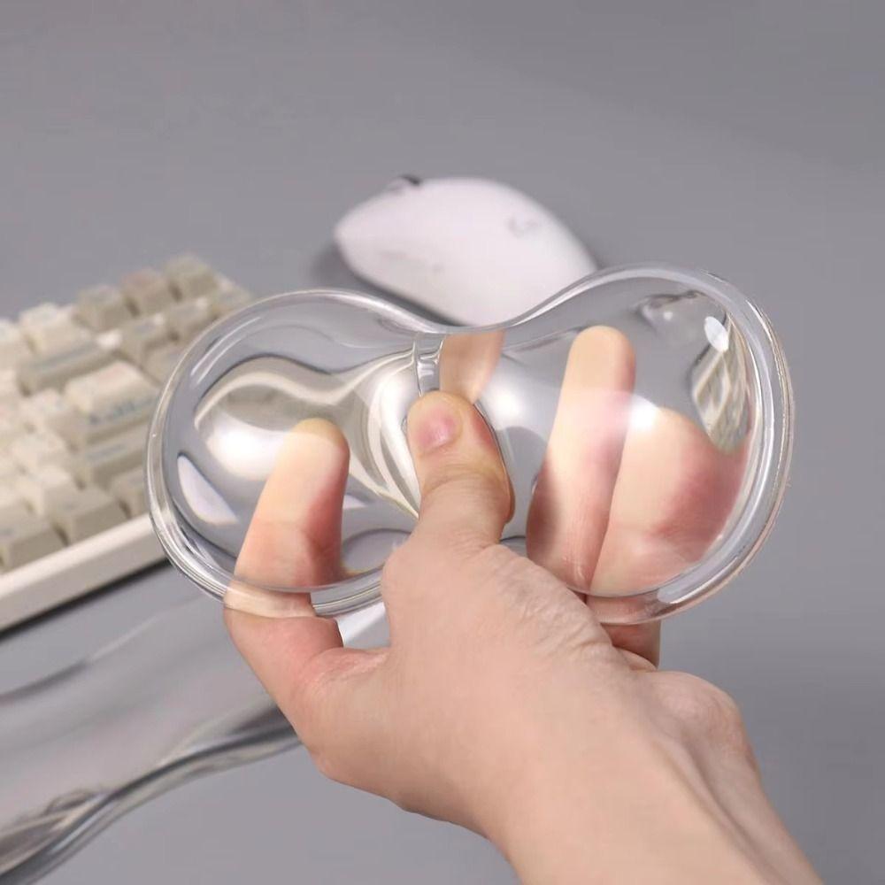 Soft Ergonomic with Wrist Rest Mouse Pad Anti Slip Transparent Keyboard Wrist Rest Silicone Mouse Wrist Rest Home Use