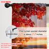 Plane Printing Curtains Digital Printed Autumn Sunset Maple Leaf Durable Polyester Fabric Without Rod Versatile Set Of 2 Made