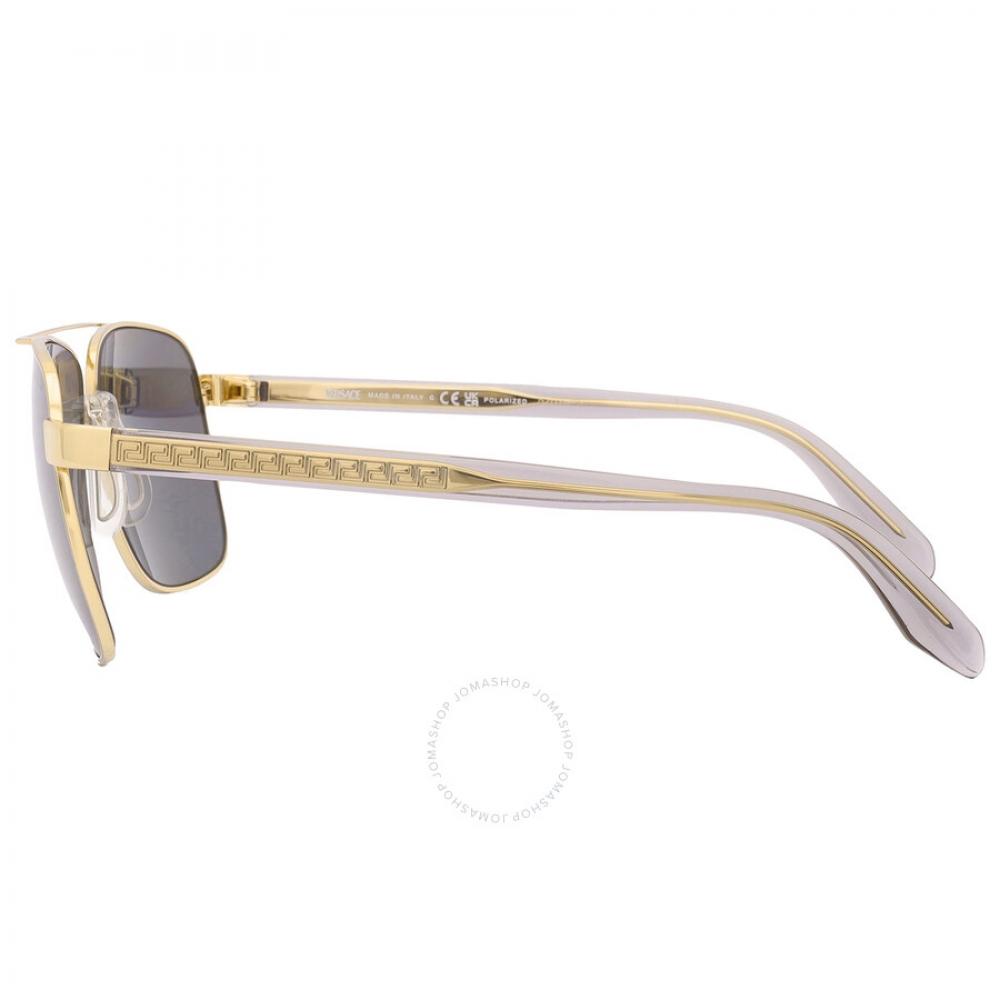 Versace Polarized Dark Grey Mirror Silver Navigator Men S SunglaSSeS Ve2174 1002z3 59
