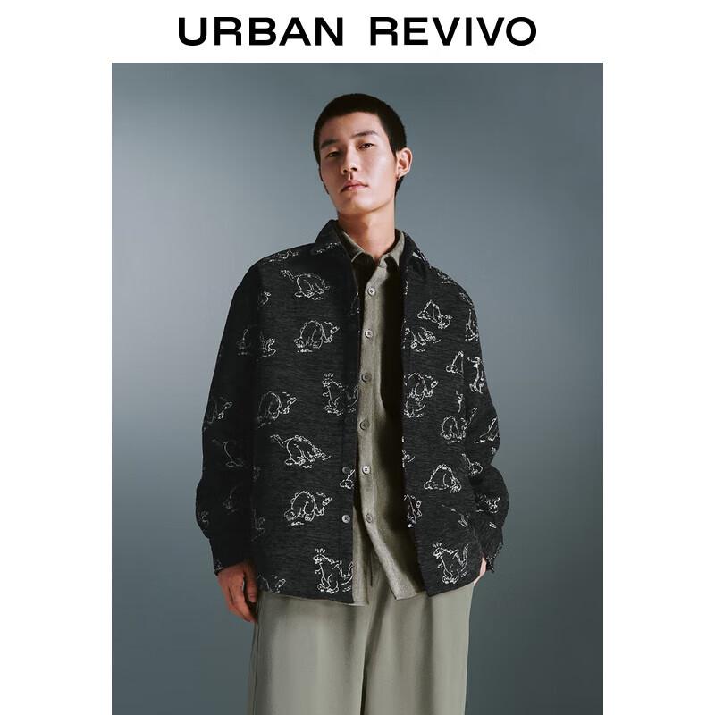 UR 2025 Winter Men s Fun Print Button-Front Shirt S