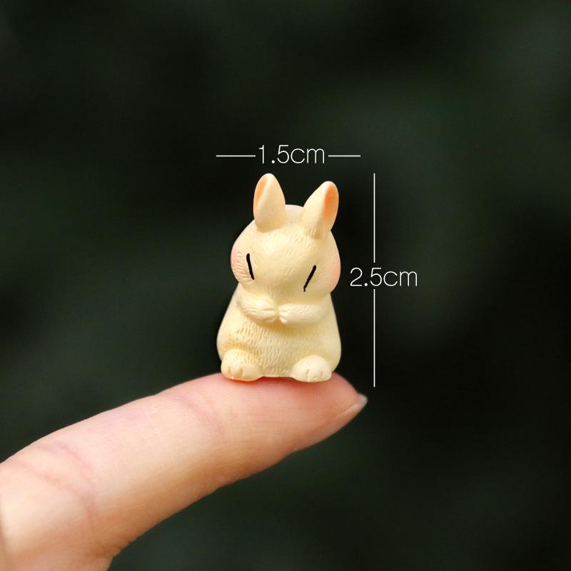 Adorable Miniature Rabbit Figurine Set for DIY Dollhouse Décor