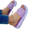 Fashion Women's Summer Wedge Sandals Plus Size 35-43 Beach Flip-flops