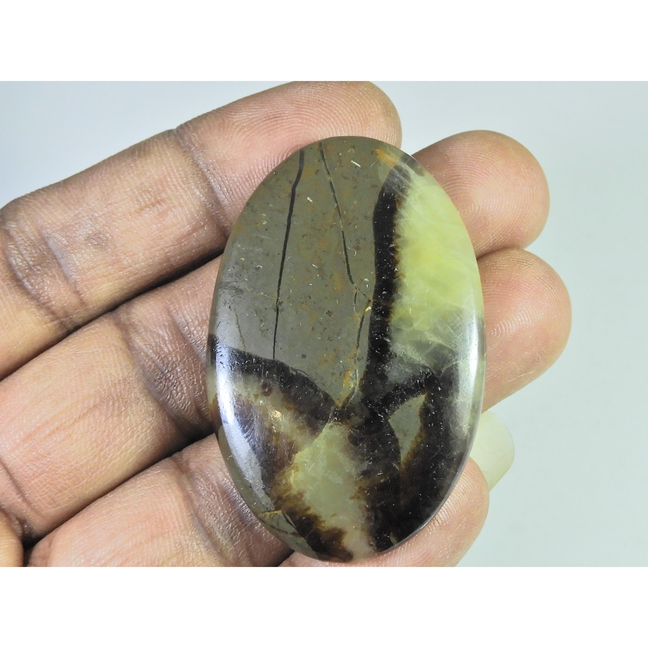 90Cts. Natural Multi Septarian Pear Cabochon Loose Gemstone 33X51X06 MM B-382