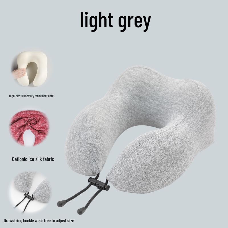 Portable U-Shaped Memory Foam Neck Support Pillow for Travel and Office