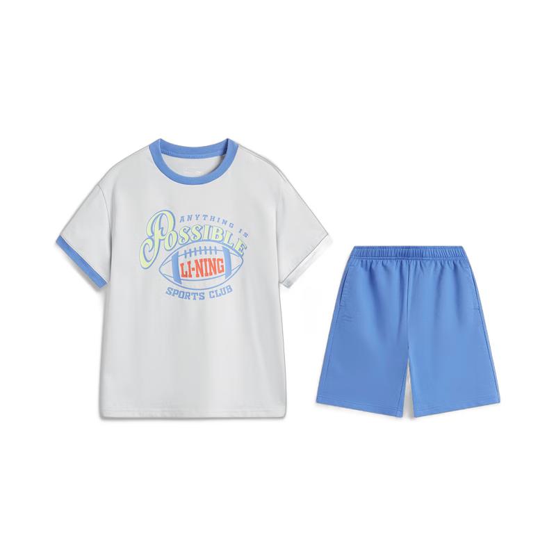 Li-Ning Youth Unisex Short Sleeve T-Shirt & Shorts Set S