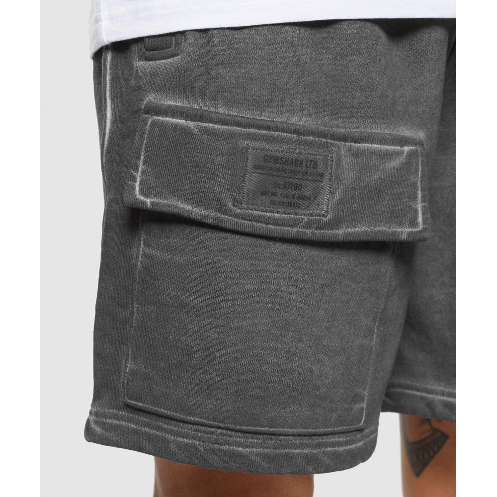 Gymshark Heavyweight Washed Cargo Shorts Black A5a6e Bcdx.