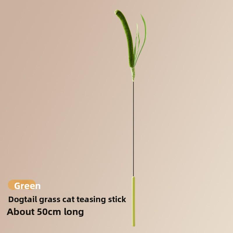 Cat Toy Dog Tail Grass Extra-long Cat Toy Stick Feather Stick Steel Wire Cat Toy Feather Cat Toy Stick Flexible