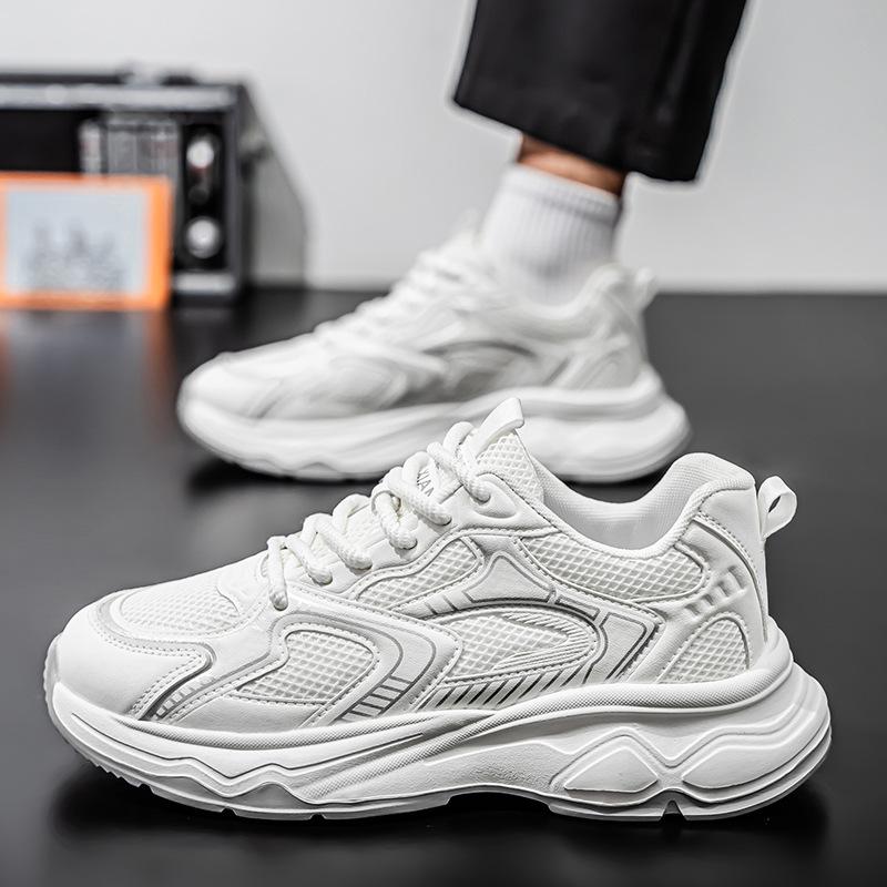 Men's shoes spring and autumn breathable mesh running sneakers boys student trend teen dad shoes platform shoes men