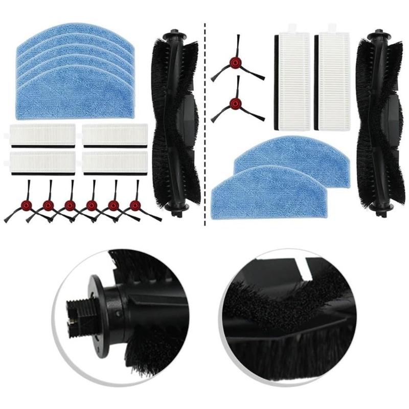 Main Brush Vacuum Cleaner Spare Part Replacement Filter Mopping Cloth Side Brush Suitable for High Efficiency Cleaning