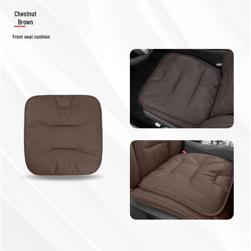 Universal Ventilated Nappa Leather Car Seat Cushions - Four Seasons, Breathable, High-Grade, Perforated Design for All Models.