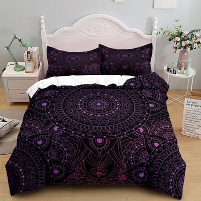 Set Copripiumino Mandala Bohemien Viola Singolo Gemello Matrimoniale Queen King Cal King Set Biancheria da Letto