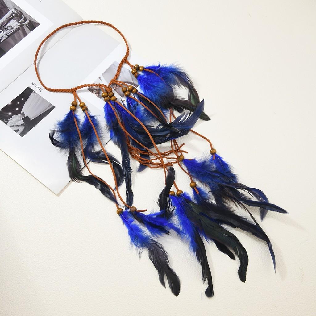 Feather Tassel Headband With Handcrafted Style For Travel And Vacation Decor