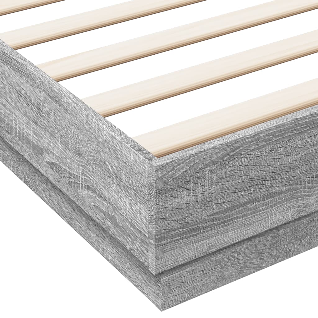 Bed Frame Gray Sonoma 200 X 200 Cm Particleboard