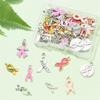 Pack of 50 Alloy Ribbon Pendant Beads for DIY Crafts Metal Drop Oil Choker Charm