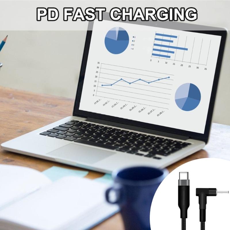 USB C To DC4.0x1.35mm Connection Cable 100W Power Cord Highly Quality Braided Wire for Notebook Charging Adapter