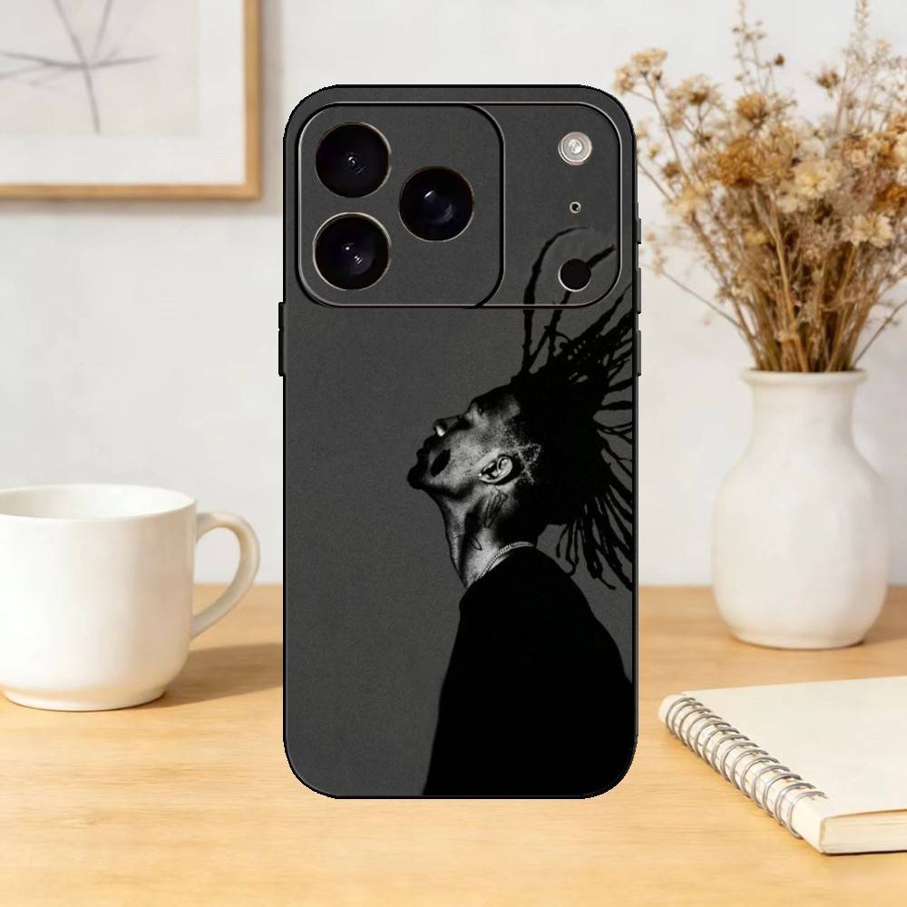 Playboi C-Carti Rapper Phone Case For iPhone 17,16,15,14,13,12,11 Plus,Pro Max,SE4Soft Silicone Black Cover