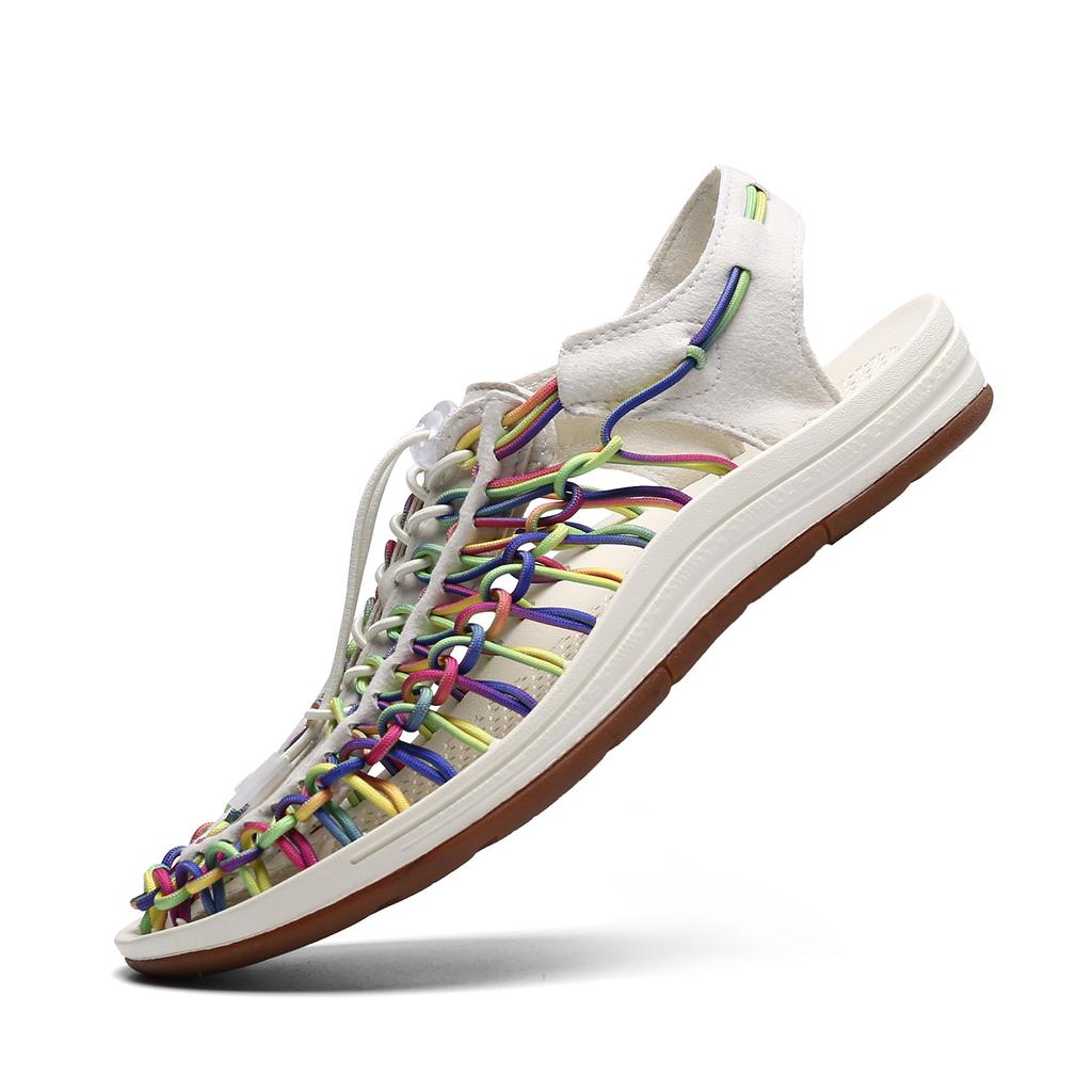 Summer Men Sandals Women Slippers Weaving Beach Sandals Breathable Casual Flat Sandals Outdoor Couples Sandals