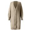 Womens Boho Patchwork Cardigan Long Sweater Open Front Knit Sweaters Coat