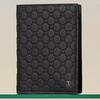 Black European Imported Leather Embossed Dd Pattern Card Organizer Dbwa6f37