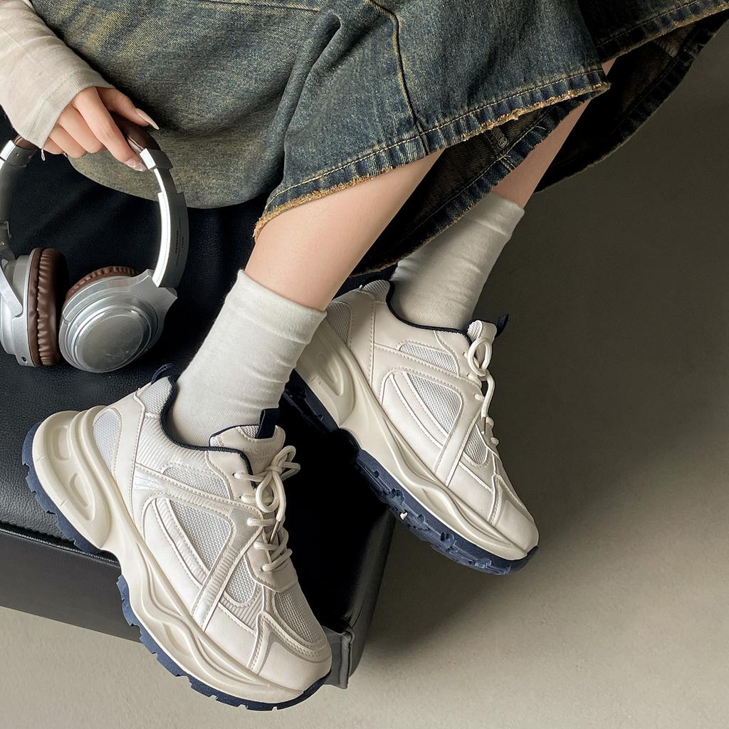 Queen Fan Retro Heightened Platform Dad Shoes Women's 2025 New Summer with Skirt Soft-soled Sneakers