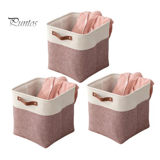

3 шт. Корзины для хранения с усиленной ручкой, большая вместимость, складная конструкция, многоцелевые игрушки, органайзеры для хранения одежды розовый