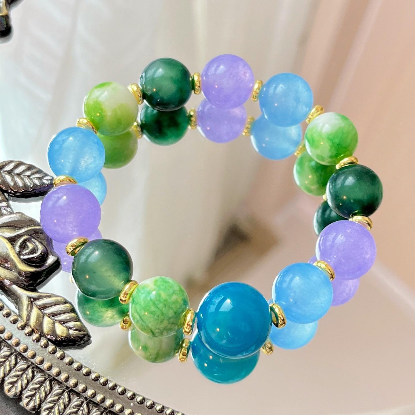 12Mm Colored Quartzite Duobao Bracelet Bracelet.