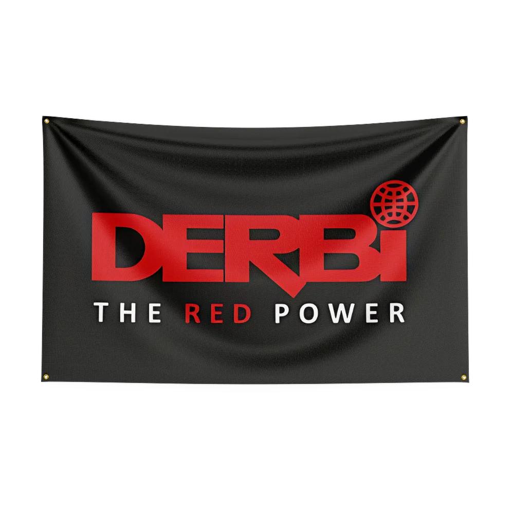 3x5 Ft DDerbi Motorcycle Flag Polyester Digital Printing Banner for Garage Wall Art Out Door Decoration With Brass Grommets