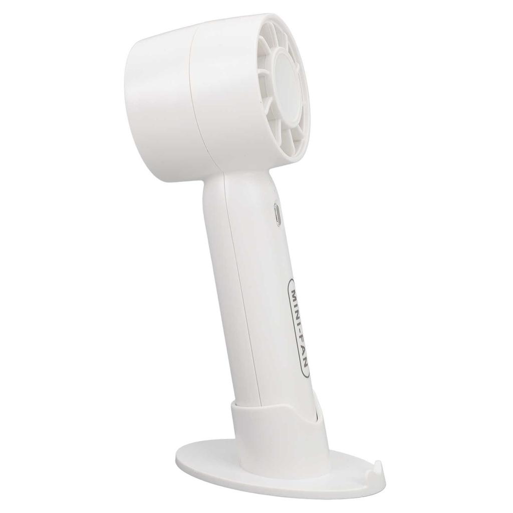 Portable Handheld Fan USB Rechargeable 3 Wind Speeds Safe Turbo Mini Fan for Outdoor Travel Camping White