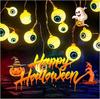 Halloween Eyeball Pumpkin Ghost Horror Lights DIY LED Hanging String Lights Battery Powered Indoor Outdoor Festival Party Decor
