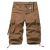 Men's Cotton Below Knee Length  3/4 Long Shorts Men's Tactical Capri Pants Multi Pocket Summer Twill Work Cargo Pants Man