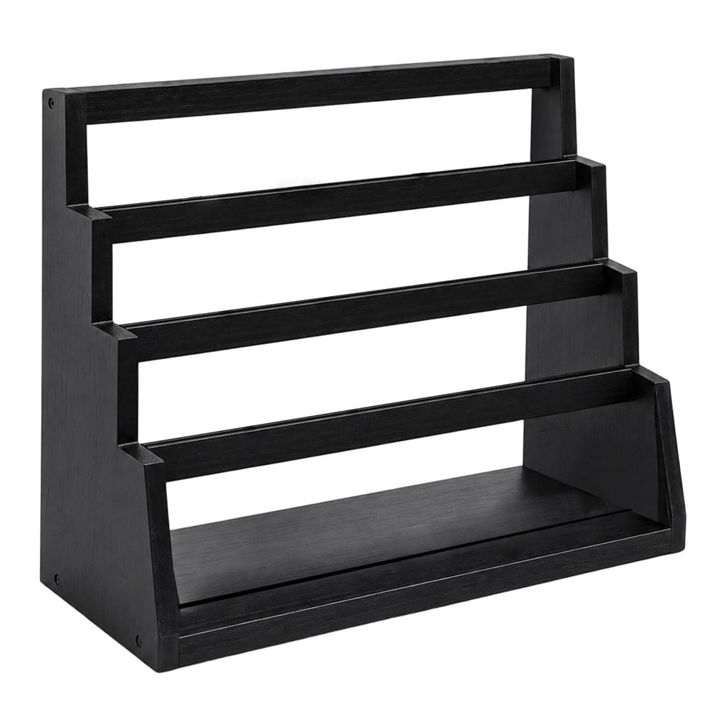 Houten Meerlaagse Displaystandaard Vierlaagse Kaarthouder Opbergrek Massief Hout Trapstijl Organizer voor Verzamelingen en Kleine Items