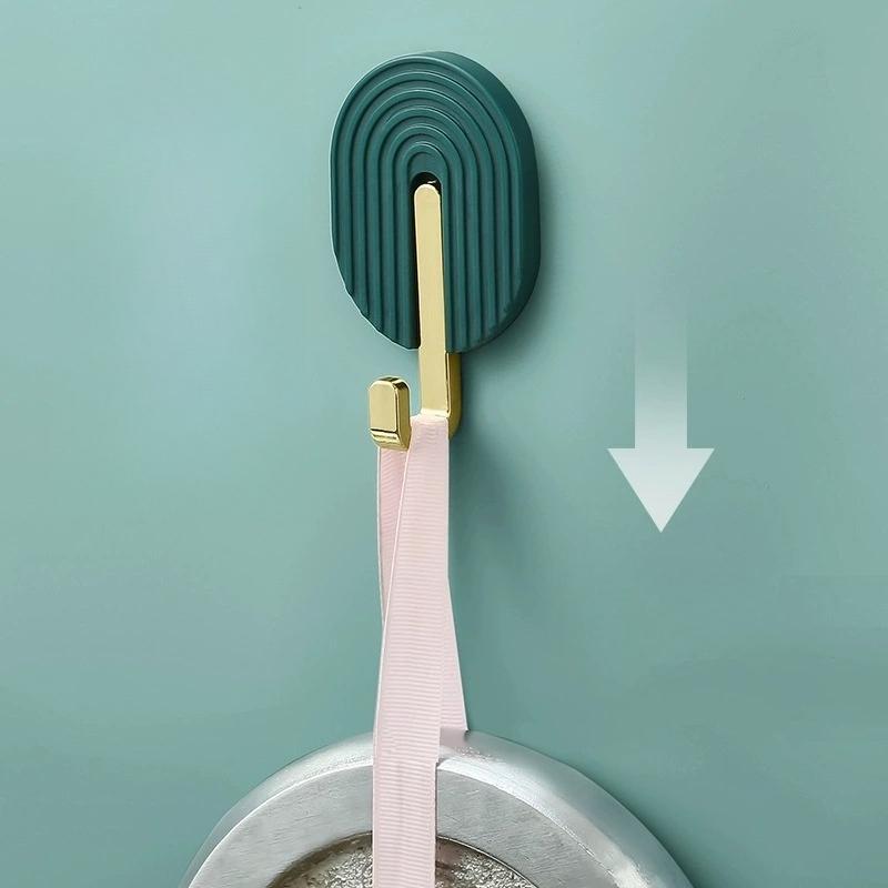 4PCS Wall Plastic Self-Adhesive Hook Multifunctional Bathroom Towel Rack Kitchen Strong Nano Glue Hook Door Rear Bag Hat Hanger