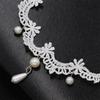 1PC White Lace Pearl Collar Necklace for Women Girl Elegant Sweet Lace Choker Necklace Kpop Neck Jewelry Accessories Gift