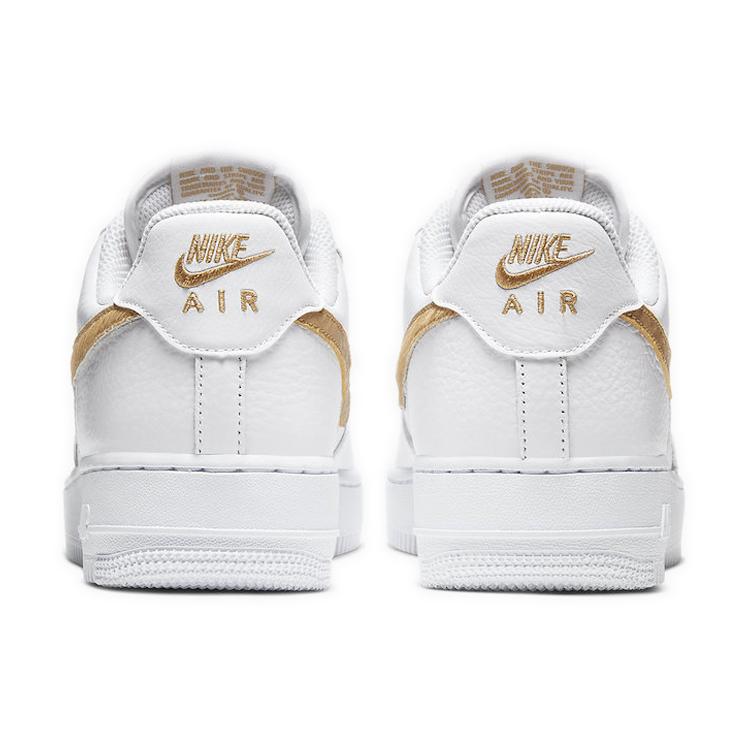 New Nike Air Force 1 Low Pony Hair Snakeskin Club Gold CW7567-101